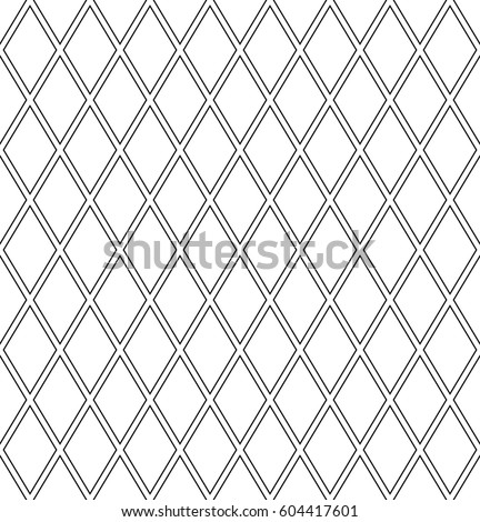 Seamless diamonds lattice pattern. Geometric texture. Vector art.