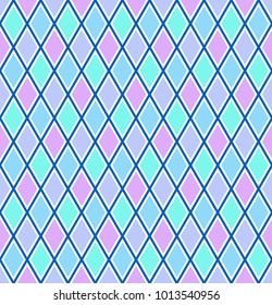 Seamless diamonds pattern. Abstract color geometric texture. Vector art.