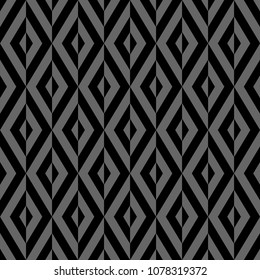 Nahtlose Diamantenmuster. Schwarz-Grau-Geometrie. Vektorkunst.
