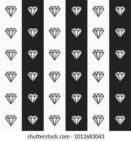 Seamless diamonds pattern, illustration on white and black background, vector file