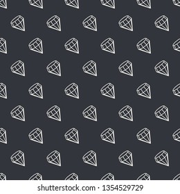 Seamless diamonds pattern. Monochrome background with geometric 3D shapes. Black and white color.