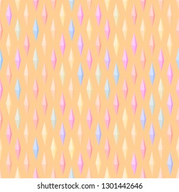 Seamless diamonds pattern. Multicolored background with geometric 3D shapes.