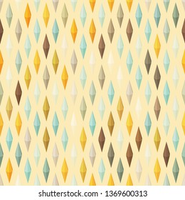Seamless diamonds pattern. Multicolored background with geometric 3D shapes.