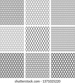Patrones de diamantes sin inconveniente. Conjunto de texturas geométricas.  Arte vectorial.