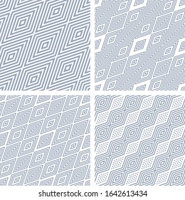 Patrones de diamantes sin inconveniente. Conjunto de texturas geométricas. Arte vectorial.