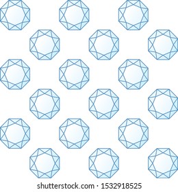 Seamless diamonds texture in blue shades. Vector illustration.