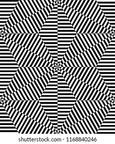Los diamantes y los triángulos sin foco dominan el patrón artístico. Forma de estrella. Textura geométrica. Ilustración vectorial.