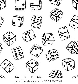 seamless dice background isolated on white