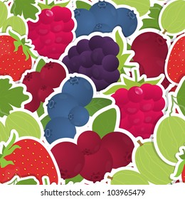 seamless with different fresh berries