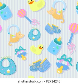 Seamless with different stuff for babies