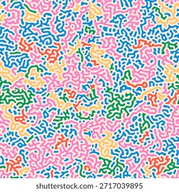 Reação de difusão contínua. Formas orgânicas coloridas, padrão de linhas. Padrão orgânico abstrato de aparência. Abstrato fundo padrão sem emenda. Vetor de formação sem emenda. Natureza texturizada.