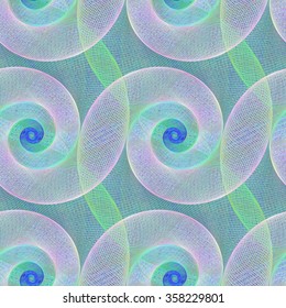 Seamless digital art spiral fractal pattern background