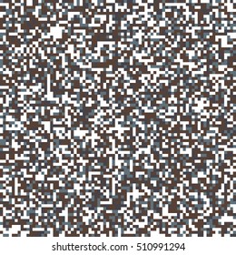 Seamless digital blue and brown pixel camo pattern vector