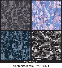 Seamless Digital Camouflage pattern vector