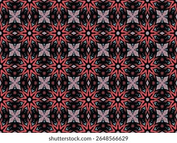 Seamless Digital Cloth Visual Endless Fashion Graphic Wallpaper Luxury Symmetric Shape Geometric Fabric Design Textile Decoration Tile Interior Art Perspective Background Texture Template Pattern.
