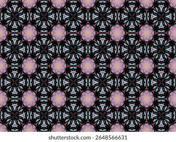 Seamless Digital Cloth Visual Endless Fashion Graphic Wallpaper Luxury Symmetric Shape Geometric Fabric Design Textile Decoration Tile Interior Art Perspective Background Texture Template Pattern.