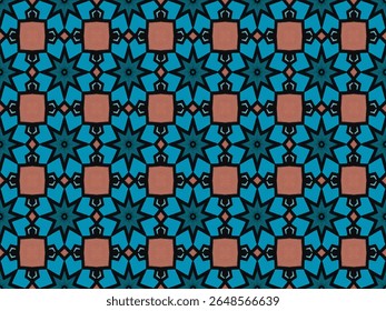 Seamless Digital Cloth Visual Endless Fashion Graphic Wallpaper Luxury Symmetric Shape Geometric Fabric Design Textile Decoration Tile Interior Art Perspective Background Texture Template Pattern.