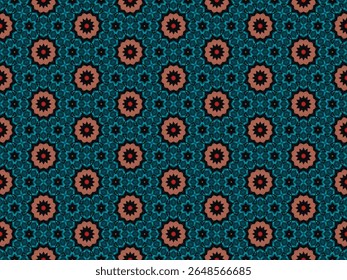 Seamless Digital Cloth Visual Endless Fashion Graphic Wallpaper Luxury Symmetric Shape Geometric Fabric Design Textile Decoration Tile Interior Art Perspective Background Texture Template Pattern.