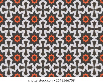 Seamless Digital Cloth Visual Endless Fashion Graphic Wallpaper Luxury Symmetric Shape Geometric Fabric Design Textile Decoration Tile Interior Art Perspective Background Texture Template Pattern.