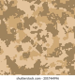 Seamless Digital Desert Camo Texture Vector