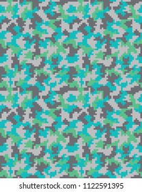 Seamless digital fashion camouflage pattern, vector background