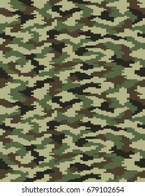 Seamless digital fashion camouflage pattern, vector