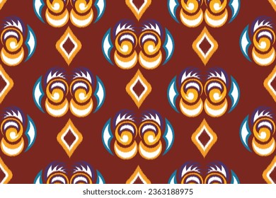 Seamless digital motif patterns woven, embroidered, ikat