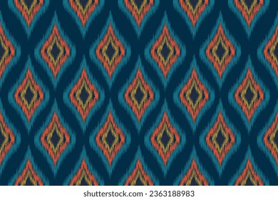 Seamless digital motif patterns woven, embroidered, ikat