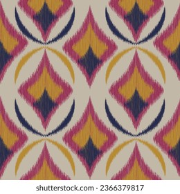 Seamless digital motif patterns woven, embroidered, ikat