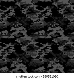 Seamless digital pixel fashion camouflage pattern. vector 