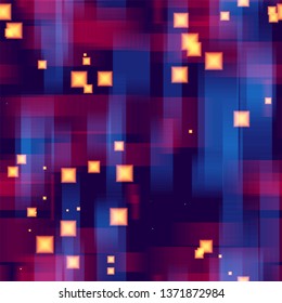 Seamless Digital Space Neon Background. Blurred Stripes Pattern. Digital Movement Pattern. Colorful Matrix Backdrop.