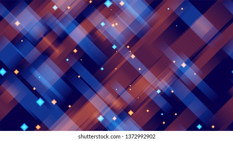 Seamless Digital Space Neon Background. Blurred Lines Texture. Neon Geometric Print Pattern. Virtual Space Concept.
