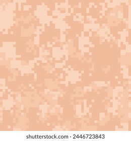 Seamless digital tan pink pixel fashion camo pattern vector