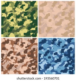 Seamless digital terrain camouflage pattern. Vector. 