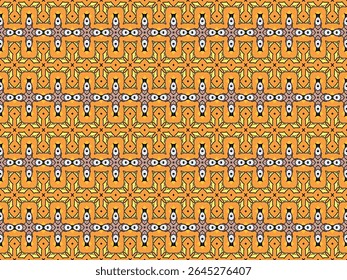 Seamless Digital Texture Design Graphic Interior Template Fabric Visual Shape Fashion Luxury Textile Art Geometric Symmetric Tile Decoration Cloth Endless Perspective Background Wallpaper Pattern.