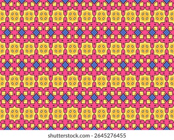 Seamless Digital Texture Design Graphic Interior Template Fabric Visual Shape Fashion Luxury Textile Art Geometric Symmetric Tile Decoration Cloth Endless Perspective Background Wallpaper Pattern.