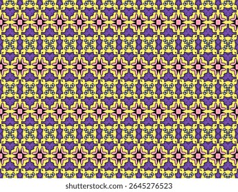 Seamless Digital Texture Design Graphic Interior Template Fabric Visual Shape Fashion Luxury Textile Art Geometric Symmetric Tile Decoration Cloth Endless Perspective Background Wallpaper Pattern.