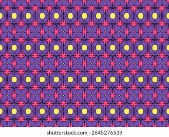 Seamless Digital Texture Design Graphic Interior Template Fabric Visual Shape Fashion Luxury Textile Art Geometric Symmetric Tile Decoration Cloth Endless Perspective Background Wallpaper Pattern.