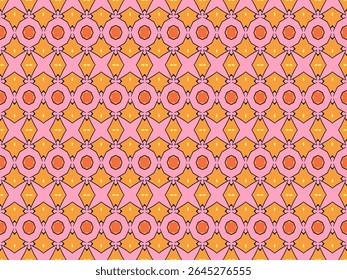 Seamless Digital Texture Design Graphic Interior Template Fabric Visual Shape Fashion Luxury Textile Art Geometric Symmetric Tile Decoration Cloth Endless Perspective Background Wallpaper Pattern.