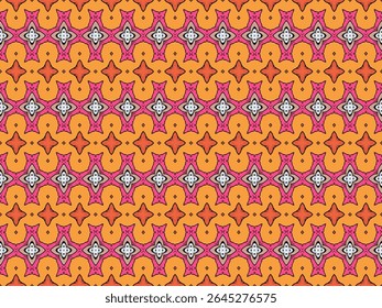 Seamless Digital Texture Design Graphic Interior Template Fabric Visual Shape Fashion Luxury Textile Art Geometric Symmetric Tile Decoration Cloth Endless Perspective Background Wallpaper Pattern.