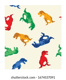 Seamless Dino pattern, print for T-shirts, textiles, wrapping paper, web. Original design with t-rex,dinosaur. grunge design for boys .