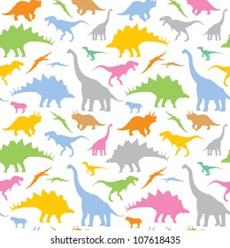 Seamless dinosaur pattern - vector illustration