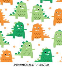 seamless dinosaur pattern vector illustration