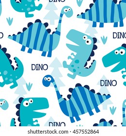 seamless dinosaur pattern vector illustration