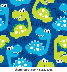 seamless dinosaur pattern vector illustration