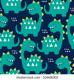 seamless dinosaur pattern vector illustration