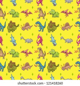 seamless dinosaur pattern,cartoon vector illustration