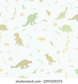 Seamless Dinosaur Textured Background Vector Design.