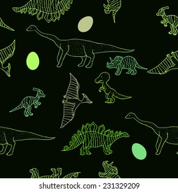 Seamless dinosaurs pattern