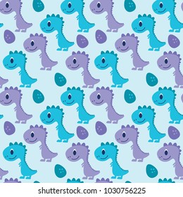 seamless dinosaurs pattern vector illustration